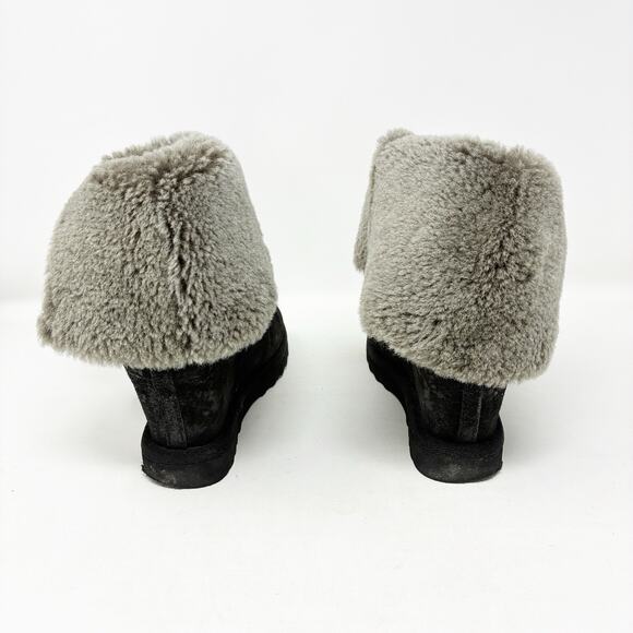Ash Yorkie Sheep Skin Black Wedge Black Boot 39 (8.5) - Picture 7 of 11